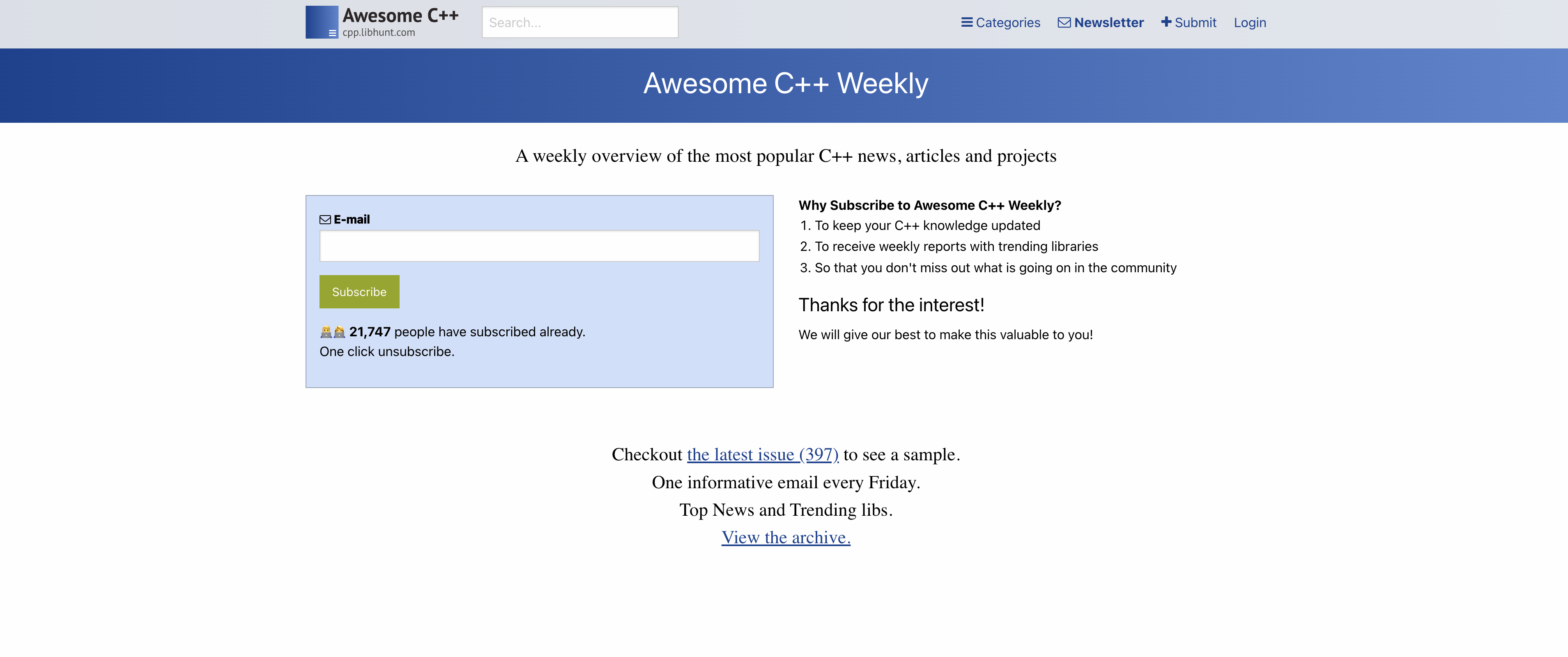 Awesome C++ Newsletter